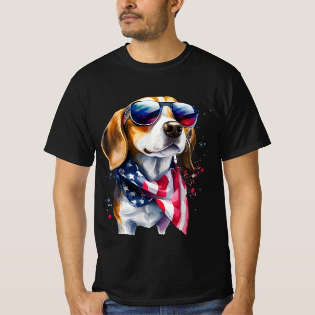 T-shirt Chemise d'aquarelle beagle Sublimation Chien (Devant)
