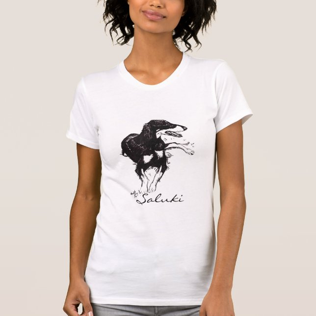 T-shirt Chemise d'art de chien de Saluki (Devant)