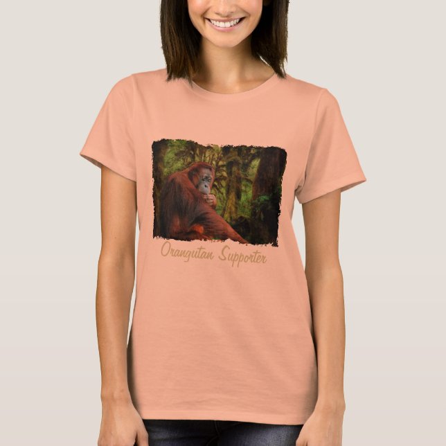 T-shirt Chemise d'art de la faune Red Ape (Devant)