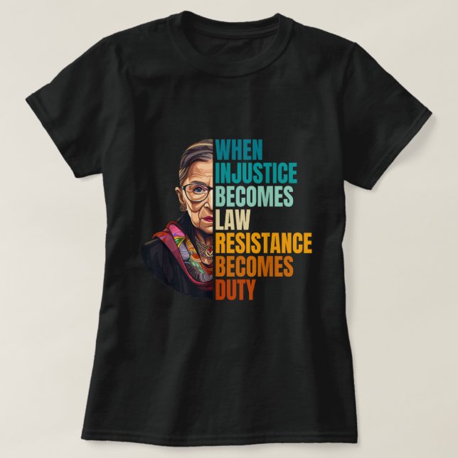 T-shirt Chemise d'art de protestation de citation de justi (Design devant)