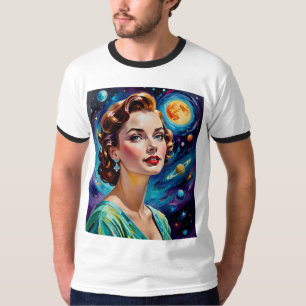 T-shirt Chemise d'art Galaxy Retro Space Goddess