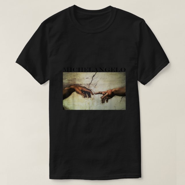 T-shirt Chemise d'art Michelangelo Création d'Adam (Design devant)