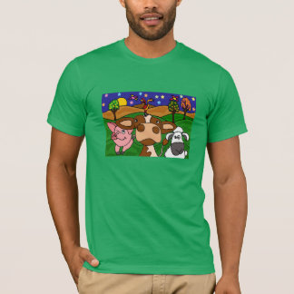 T-shirt Chemise d'art populaire d'animaux de ferme