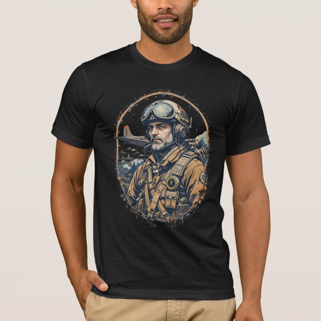 T-shirt chemise d'artisanat du pilote militaire (Devant)