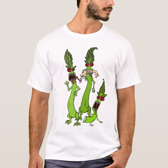 T-shirt Chemise d'asperge de zombi (Devant)