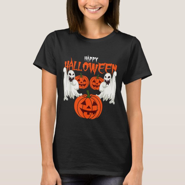 T-shirt Chemise d'automne avec fantômes de visage de citro (Devant)