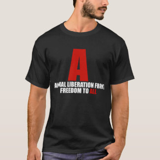 T-shirt Chemise d'avant de libération animale (noir)