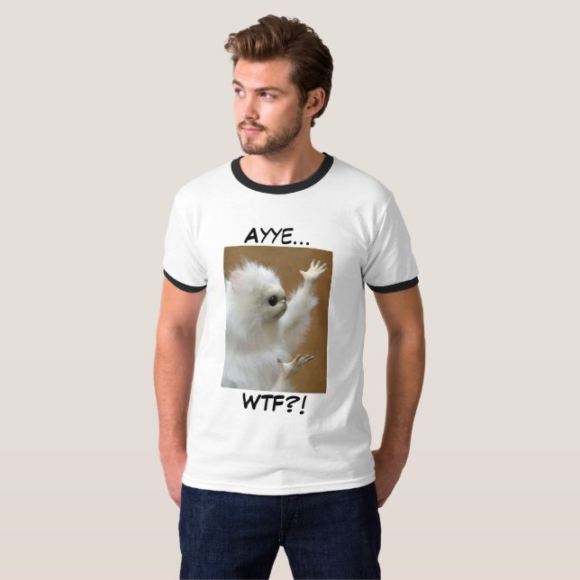T-shirt Chemise d'Ayye WTF de meme de chat persan (Devant entier)