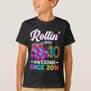 T-shirt Chemise de 10e anniversaire Fille 10 ans Roller Sk