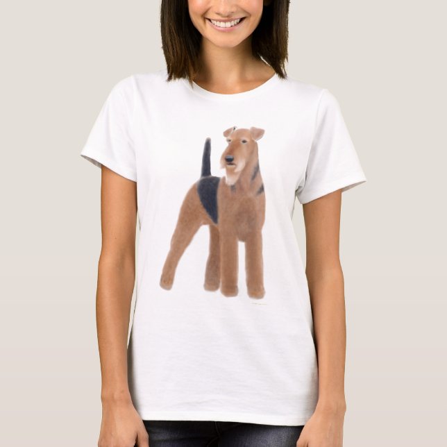 T-shirt Chemise de Babydoll de dames d'Airedale Terrier (Devant)