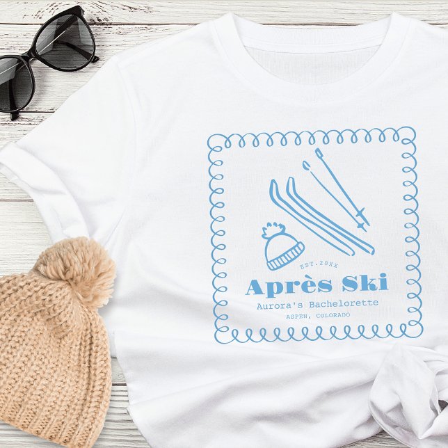 T-shirt Chemise de Bachelorette Après Ski Hivernal Dessiné (Créateur téléchargé)