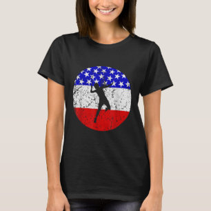 T-shirt Chemise de badminton Drapeau Américain - Joueur de
