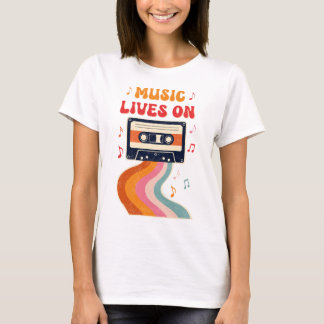 T-shirt Chemise De Bande De Cassette Rétro - La Musique Vi