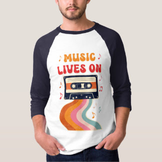 T-shirt Chemise De Bande De Cassette Rétro - La Musique Vi