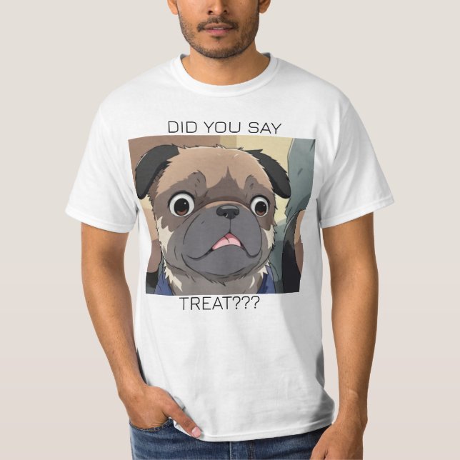 T-shirt chemise de bande dessinée PUG (Devant)