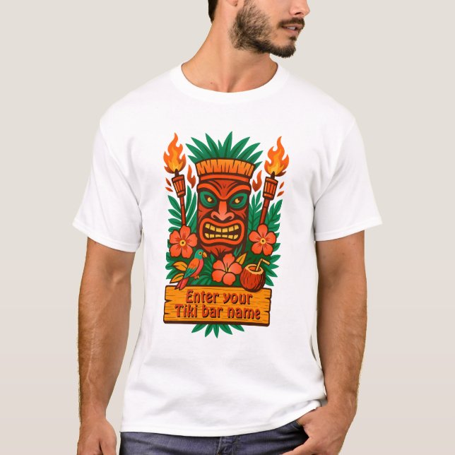 T-shirt Chemise de bar Tiki personnalisée et sur mesure (Devant)