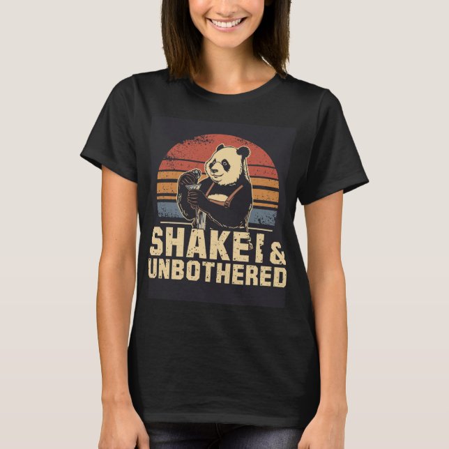 T-shirt Chemise de barman panda secouée et non dérangée (Devant)