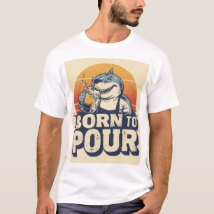 T-shirt Chemise de barman requin né pour verser