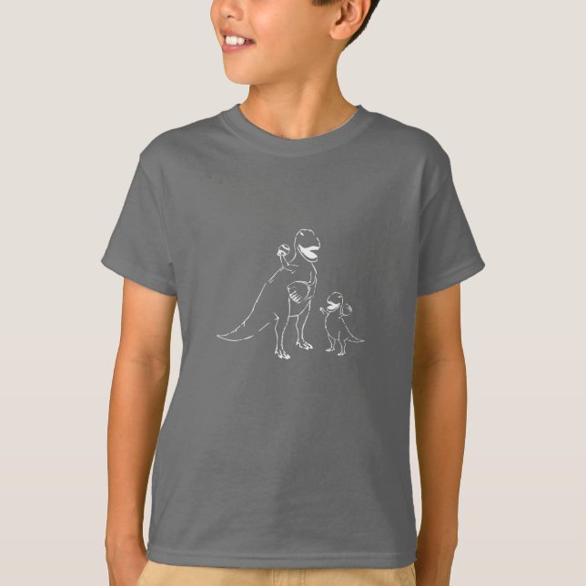 T-shirt Chemise de base-ball de dinosaure d'enfants (Devant)