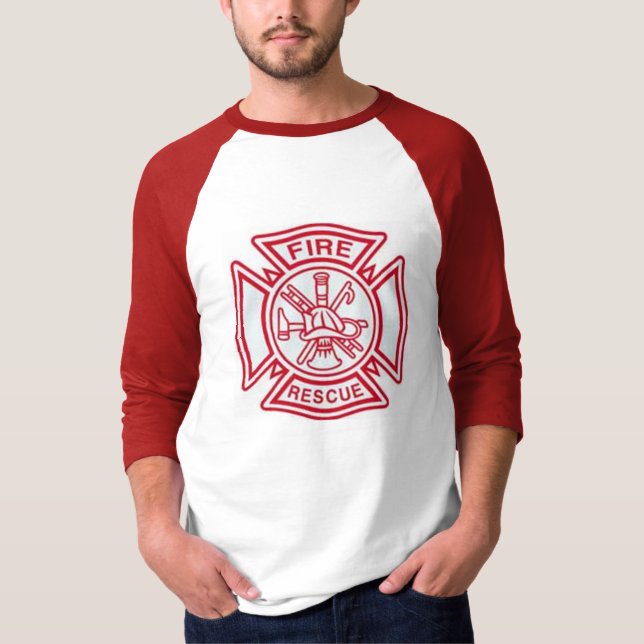T-shirt Chemise de base-ball du feu (Devant)