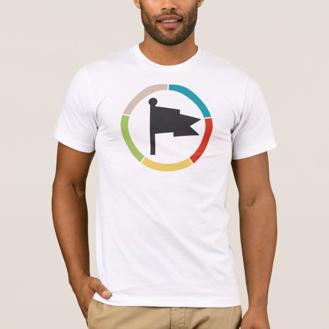 T-shirt Chemise de base de couleur de logo de drapeau (Devant)