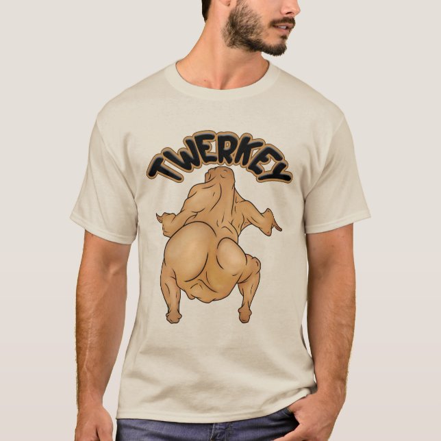 T-shirt Chemise de base de Thanksgiving Twerkey (Devant)