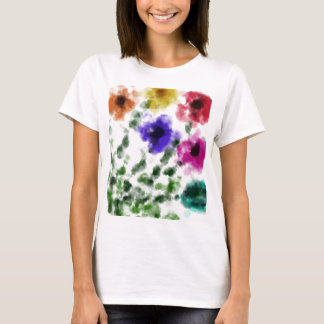 T-shirt Chemise de base pour femmes à motif floral arc-en-