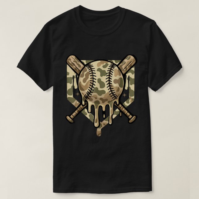 T-shirt Chemise de baseball Camo pour les garçons et les j (Design devant)