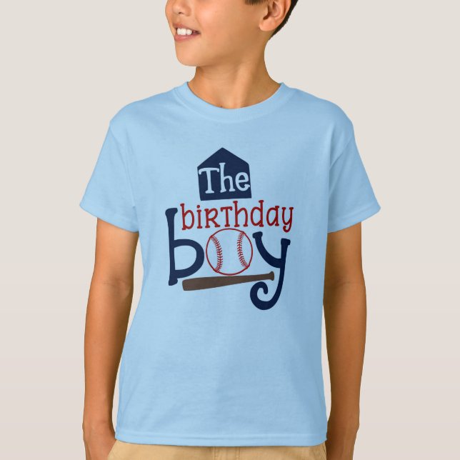 T-shirt Chemise de baseball de garçon d'anniversaire (Devant)