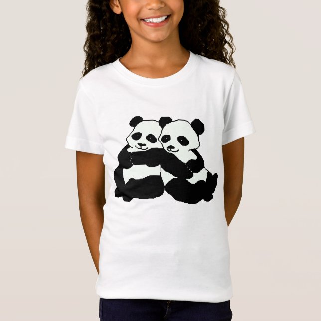 T-Shirt Chemise de Bella de la fille jumelle d'ours panda (Devant)