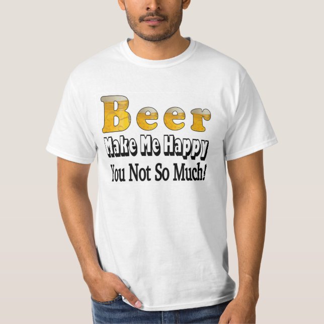 T-shirt Chemise de bière heureuse (Devant)