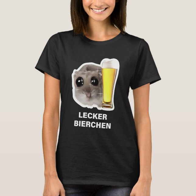 T-shirt Chemise de bière pour hamster mignon Lecker Bierch (Devant)
