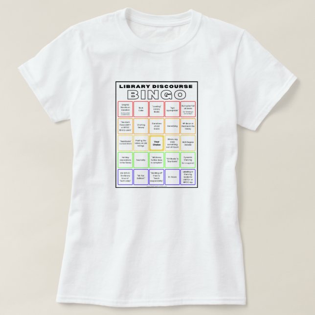 T-shirt Chemise de bingo du discours de bibliothèque (Design devant)