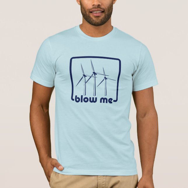 T-shirt Chemise de bleu de turbine de vent (Devant)