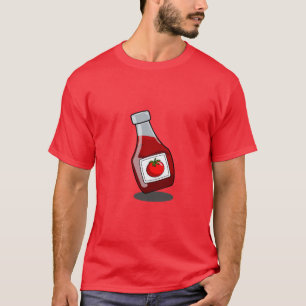 T-shirt Chemise de bouteille de ketchup de bande dessinée