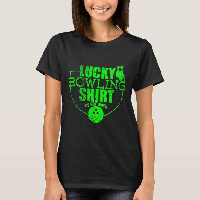 T-shirt Chemise de bowling chanceuse Ne pas laver Citation (Devant)