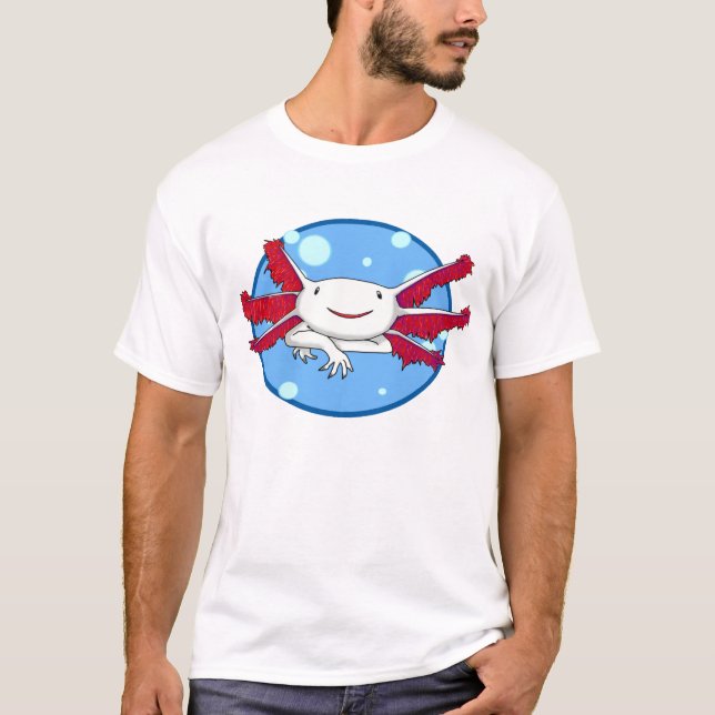 T-shirt chemise de bulle d'axolotl (blanc aucunes taches) (Devant)
