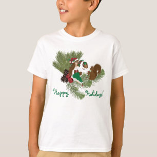 T-shirt Chemise de cadeaux de Noël et d'écureuil
