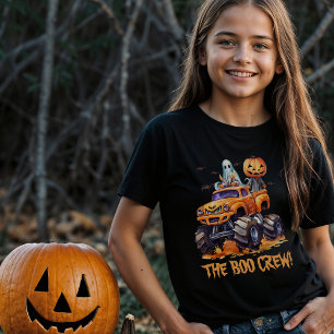 T-shirt Chemise de camion Halloween pour filles Boo Crew