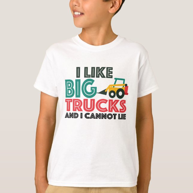 T-shirt Chemise de camion - J'aime les gros camions et je  (Devant)