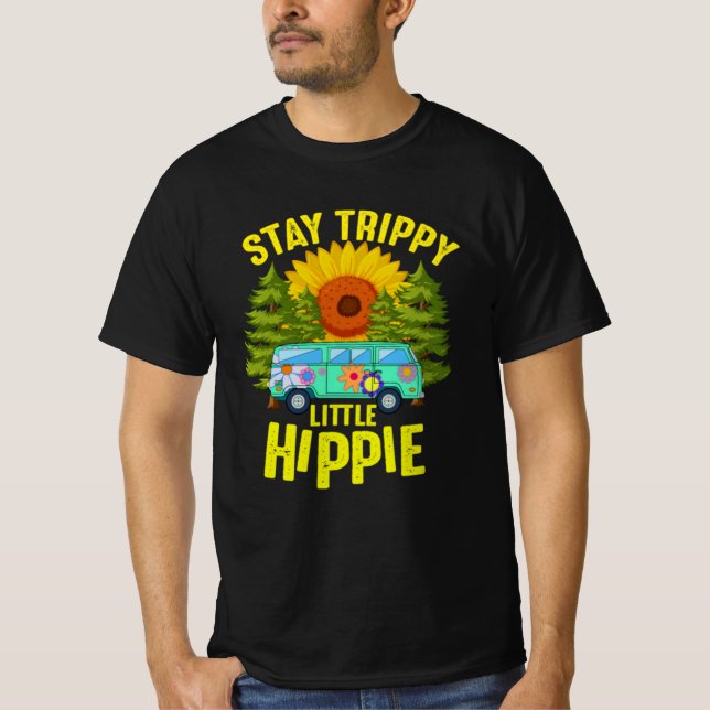 T-shirt Chemise De Camping Hippy, Restez Trippy Petit Hipp (Devant)