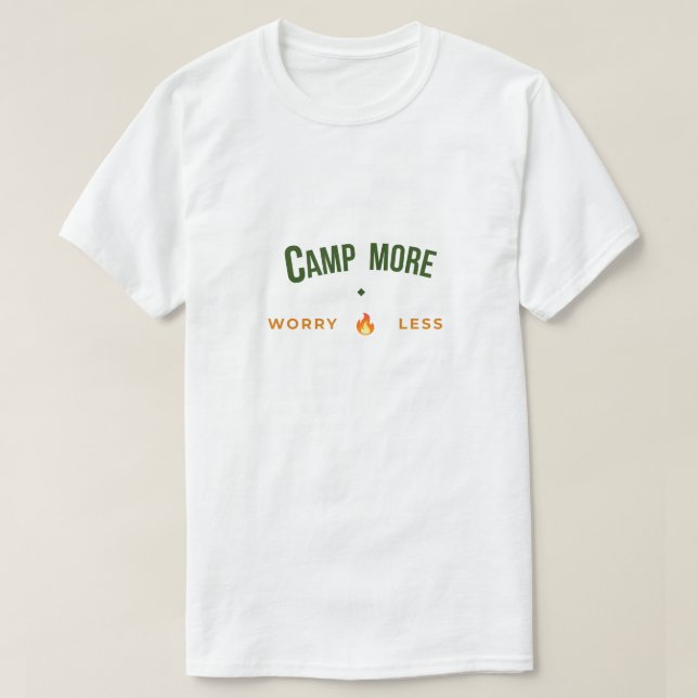T-shirt Chemise de camping Plus de camp, moins de soucis (Design devant)