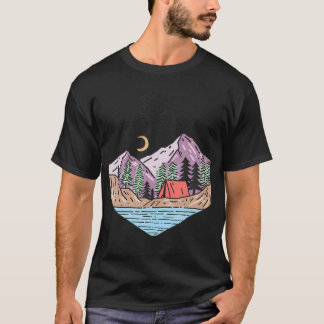 T-shirt Chemise de camping sous les étoiles Rétro campeur 