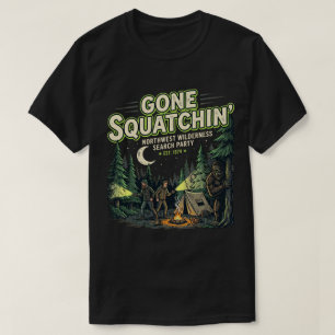 T-shirt Chemise de camping vintage forêt cabane en bois