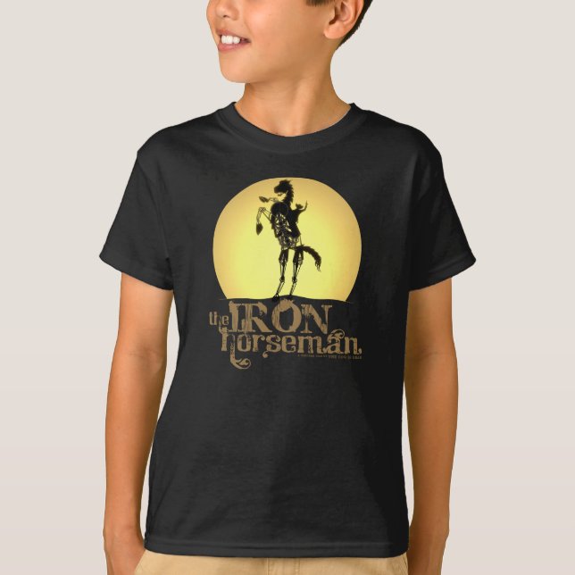 T-shirt Chemise de cavalier de fer d'enfants - noir (Devant)