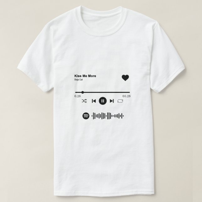 T-shirt Chemise de chanson Spotify | Love Chanson Cadeau P (Design devant)