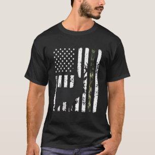 T-shirt Chemise de chasse au cerf Drapeau américain Buck C
