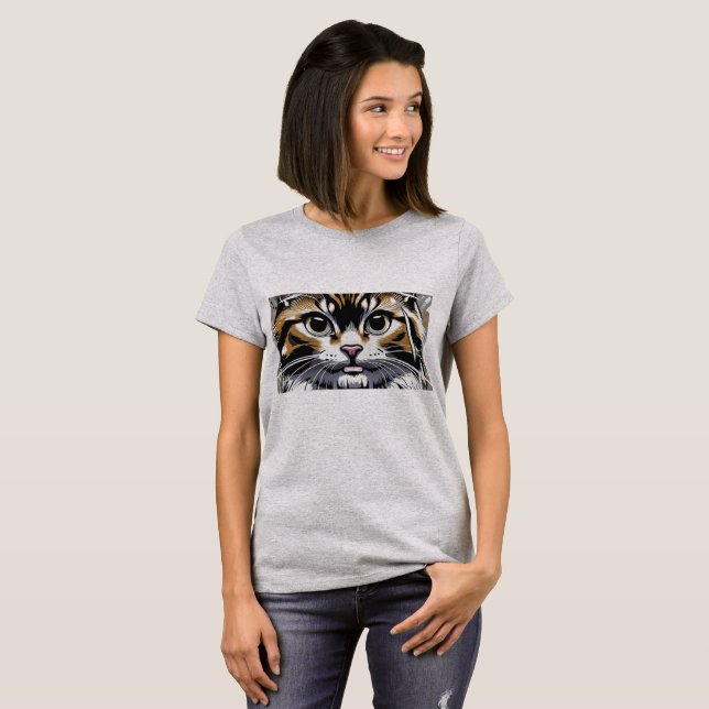 T-shirt Chemise de chat (Devant entier)