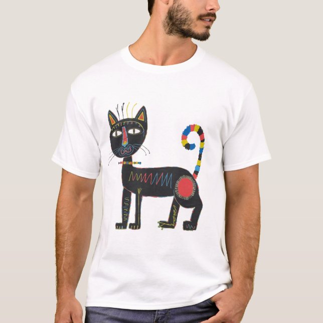 T-shirt Chemise de chat Basquiat, Chemise d'art de chat, C (Devant)