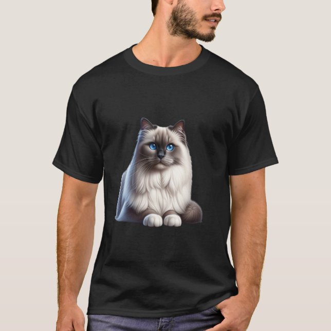 T-shirt Chemise de chat Birman Visage de chat Mignon amate (Devant)